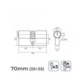 Cilindro EDM 85173 r15 nichel Leva lunga Europeo
