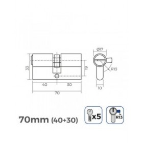 Cilindro EDM 85181 r13 nichel Leva corta Europeo