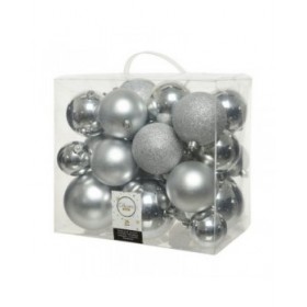 Palle di Natale Decoris Argentato Luminoso (26 Pezzi)
