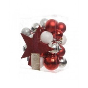Palle di Natale Decoris Rojo/Blanco 33 Pezzi