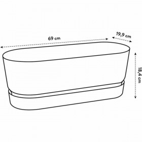 Vaso rettangolare da Balcone Elho   Grigio 70 cm Plastica