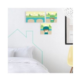 Tela HappyFriday Happynois Train Multicolore 27 x 54 cm