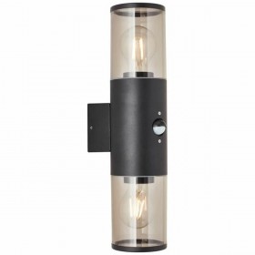Applique da Parete Brilliant Sergioro Esterno Rilevatore di Movimento Nero 20 W