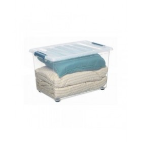 Scatola Multiuso Domopak Living Katla Con ruote Con manici Trasparente 57 L (59 x 39 x 36,5 cm)