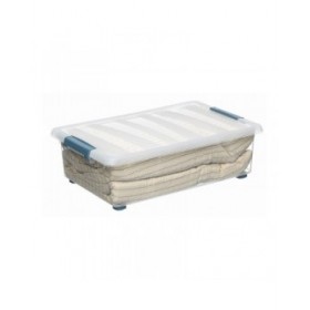 Scatola Multiuso Domopak Living Katla Con ruote Con manici Trasparente 28 L (59 x 39 x 18,5 cm)
