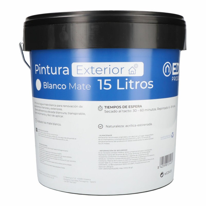 Pittura EDM 25405 15 L Bianco Interno/Esterno