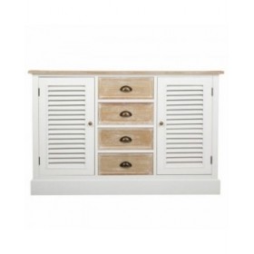 Credenza Alexandra House Living Bianco Legno di paulownia Legno MDF 40 x 80 x 124 cm
