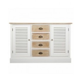 Credenza Alexandra House Living Bianco Legno di paulownia Legno MDF 40 x 80 x 124 cm