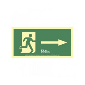 Insegna Normaluz Evacuación flecha derecha PVC 32 x 16 cm