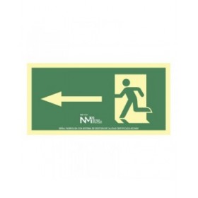 Insegna Normaluz Evacuación flecha izquierda PVC 32 x 16 cm
