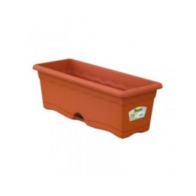Vaso da Balcone con Piatto Plastiken Terracotta polipropilene Plastica 60 x 20 cm