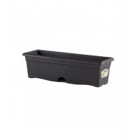 Vaso da Balcone con Piatto Plastiken Antracite polipropilene 50 x 20 cm