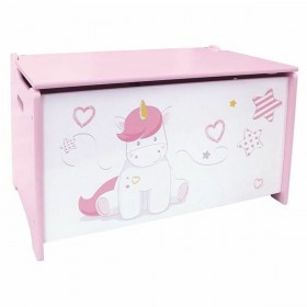 Baule Fun House Unicorn Rosa Bianco Legno