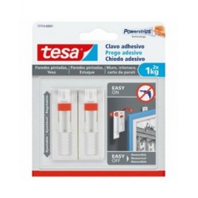Supporto da Parete TESA 77774 1 kg Adesivo Chiodi Bianco