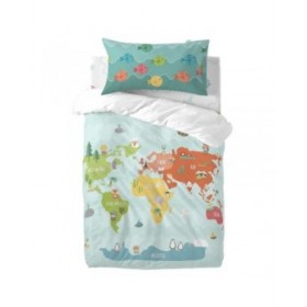 Set di copripiumino HappyFriday Happynois World Map Multicolore Culla Neonato 2 Pezzi