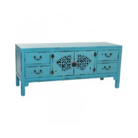 Cassettiera multiuso Alexandra House Living Azzurro Legno di abete Legno MDF 40 x 50 x 120 cm