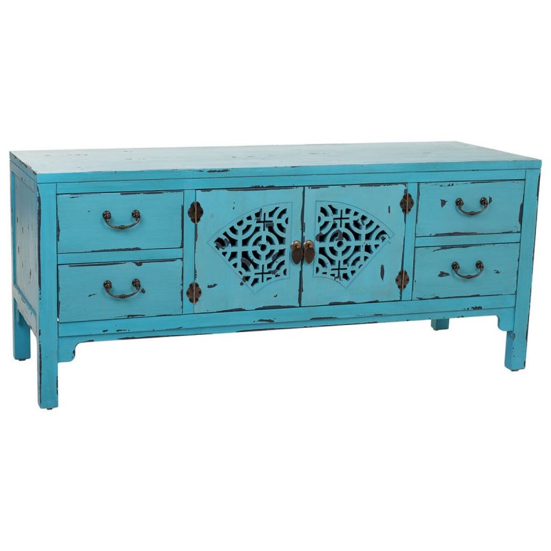 Cassettiera multiuso Alexandra House Living Azzurro Legno di abete Legno MDF 40 x 50 x 120 cm