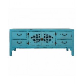 Cassettiera multiuso Alexandra House Living Azzurro Legno di abete Legno MDF 40 x 50 x 120 cm