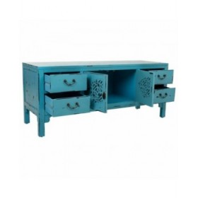 Cassettiera multiuso Alexandra House Living Azzurro Legno di abete Legno MDF 40 x 50 x 120 cm