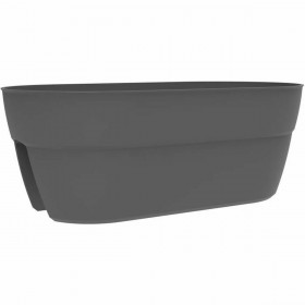 Vaso EDA Grigio Grigio scuro Plastica Ovale Moderno