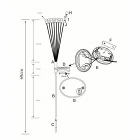 Picchetto solare da giardino Galix G4435