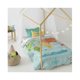 Set di copripiumino HappyFriday Happynois World Map Multicolore Singolo 2 Pezzi