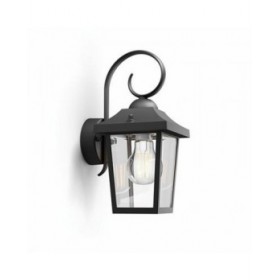 Applique da Parete Philips 17236/30/PN Nero Alluminio 60 W E27 Lanterna (1 Unità)