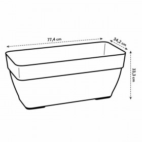 Vaso Elho Antracite Plastica Rettangolare Moderno