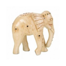 Statua Decorativa Alexandra House Living Bianco Legno di mango Elefante 11 x 24 x 24 cm