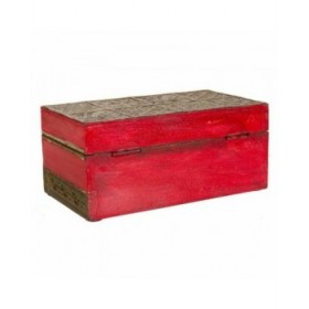 Scatola-Portagioie Alexandra House Living Rosso Ottone Legno di mango Legno MDF 11 x 9 x 20 cm