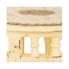 Tavolino da Caffè Alexandra House Living Avorio Ottone Legno di mango Legno MDF 45 x 52 x 45 cm