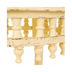 Tavolino da Caffè Alexandra House Living Avorio Ottone Legno di mango Legno MDF 45 x 52 x 45 cm