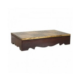 Scatola-Portagioie Alexandra House Living Marrone scuro Ottone Legno di mango Legno MDF 20 x 7 x 33 cm