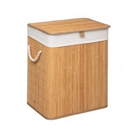 Cesto per i Panni 5five Simply Smart Bambù 50 x 41.5 x 30 cm Bianco