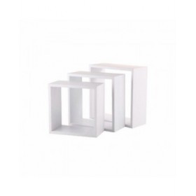 Mensole 5five Simply Smart Bianco Legno MDF Cubi 3 Pezzi