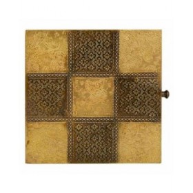 Scatola-Portagioie Alexandra House Living Marrone scuro Ottone Legno di mango Legno MDF 20 x 7 x 20 cm
