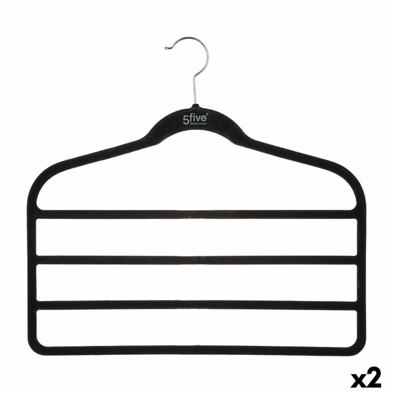 Gruccia Multipla per Pantaloni 5five Simply Smart Nero Nylon ABS 44,8 x 41,5 cm Pantaloni