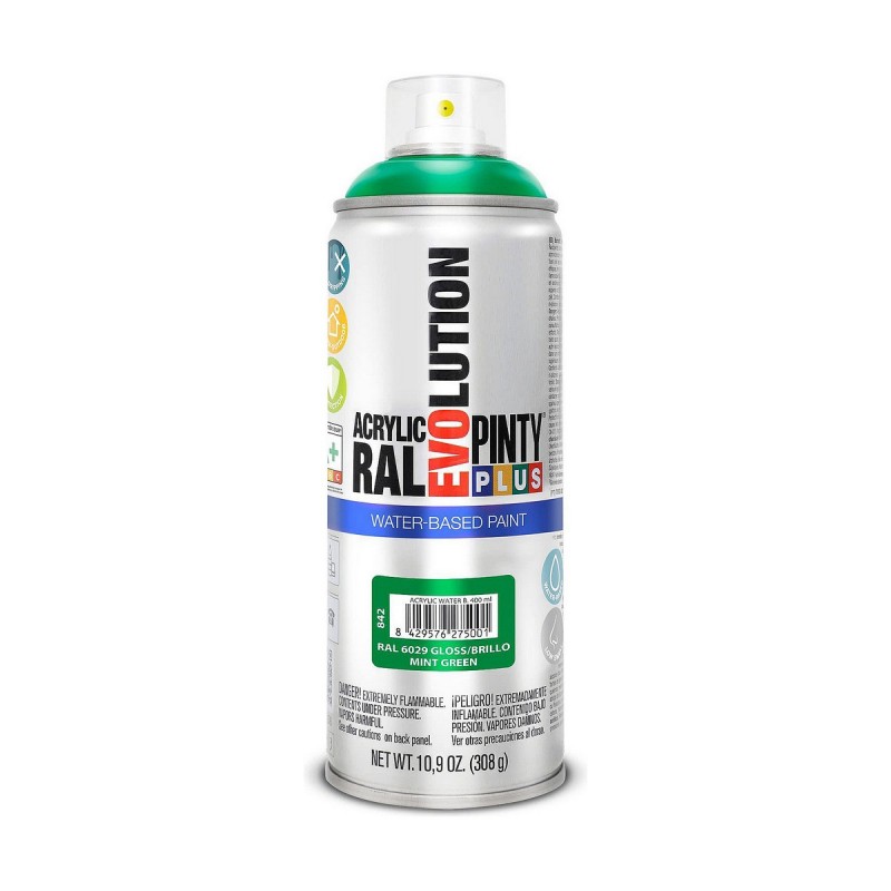 Vernice spray Pintyplus Evolution RAL 6029 Base d'acqua Mint Green 400 ml