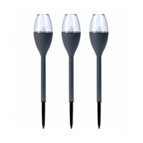 Set di torce solari da giardino Progarden Grigio scuro 21 x 8 x 31 cm Plastica