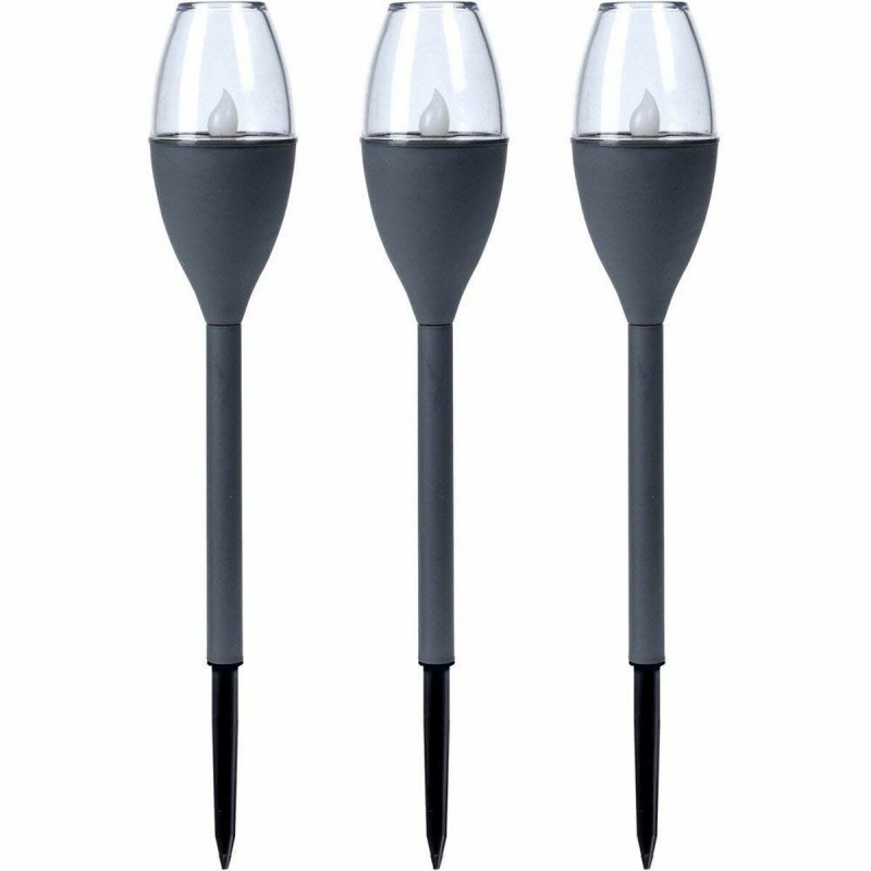 Set di torce solari da giardino Progarden Grigio scuro 21 x 8 x 31 cm Plastica