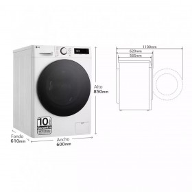 Lavatrice LG F4WR6013AGW 60 cm 1400 rpm 13 kg Vapore