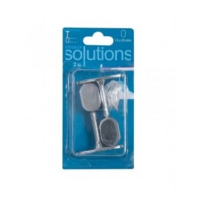 Supporto per asta dell'armadio Stor Planet Ovale Cromato 2,5 x 1,5 cm Argentato (2 Unità)