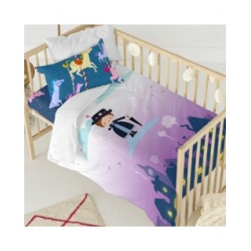 Set di copripiumino HappyFriday Mr Fox Nanny Multicolore Culla Neonato 2 Pezzi