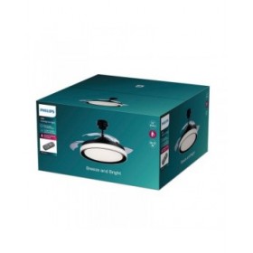 Ventilatore da Soffitto con Luce Philips Atlas Nero 35 W 28 W 4500 Lm (2700 K)