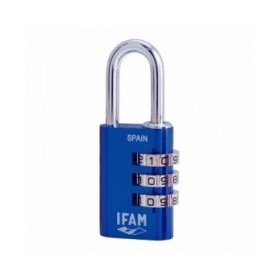 Lucchetto a combinazione IFAM Combi30 Alluminio Azzurro