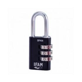 Lucchetto a combinazione IFAM Combi30 Alluminio Nero