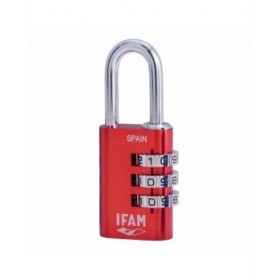 Lucchetto a combinazione IFAM Combi30 Alluminio Rosso