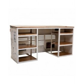 Scrivania Alexandra House Living Bianco Legno Ferro 65 x 75 x 155 cm