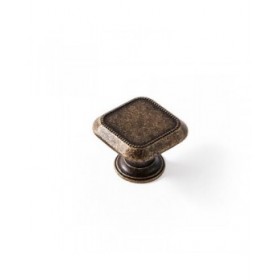 Pomo Rei 3120 Dorato Metallo Consumato 30 x 30 mm 4 Pezzi