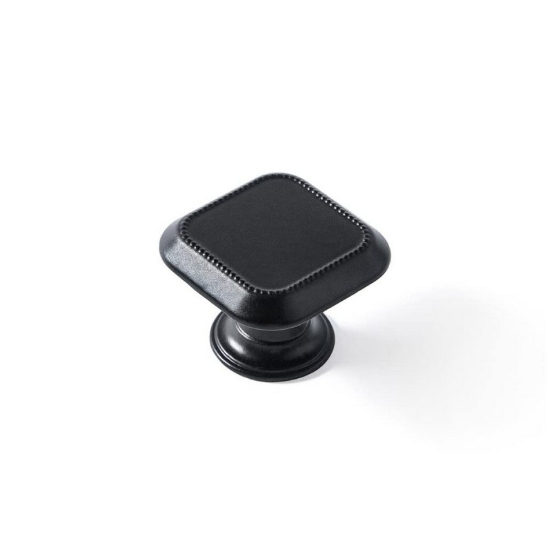 Pomo Rei Nero Nero opaco Metallo 30 x 30 mm 4 Pezzi